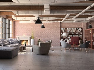 Industrial Loft Living Space