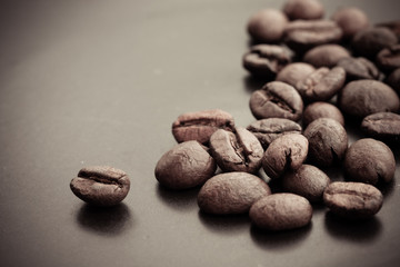 Coffee Beans with filter effect retro vintage style