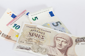Drachmen und Euro