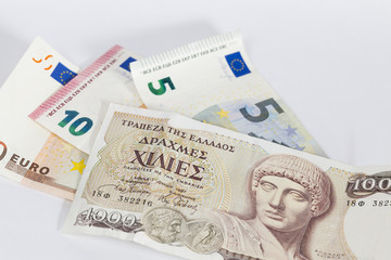 Drachmen und Euro