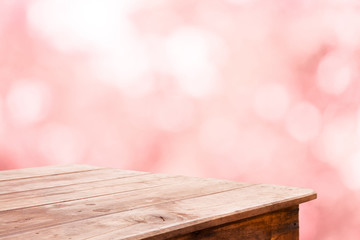 Abstract blurred background and wooden floor