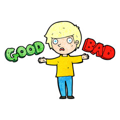 cartoon person making a choice