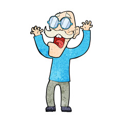 cartoon old man in glasses