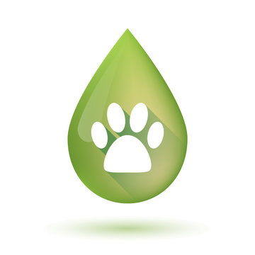 Olive oil drop icon with an animal footprint