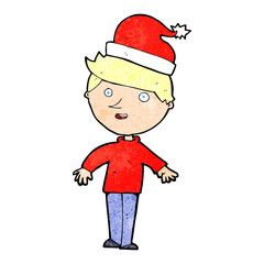 cartoon boy in santa hat