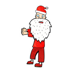 cartoon man in santa hat