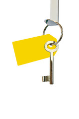 Schlüssel mit gelbem Schlüsselanhänger