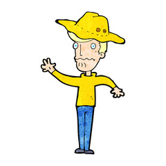 cartoon man in outback hat