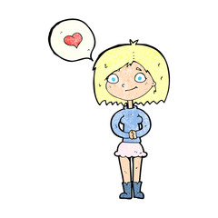 cartoon woman in love