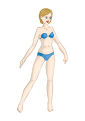 Blue-eyed blonde in a bathing suit