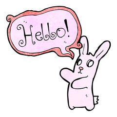 spooky rabbit halloween cartoon saying hello
