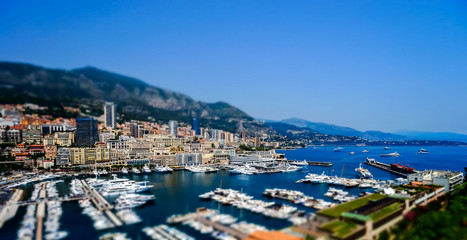 Naklejka premium View of Monaco harbour with big ships.