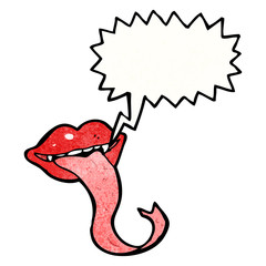 cartoon mouth sticking out tongue