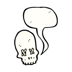 spooky cartoon skull