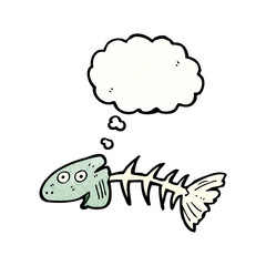 old fish bones cartoon