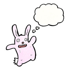 Obraz na płótnie Canvas funny pink rabbit cartoon