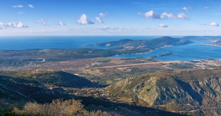 Fototapeta na wymiar Montenegro. Coast of Adriatic sea near Tivat city
