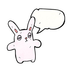 cartoon tired pink rabbit