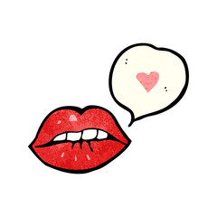 sexy red lips with speech bubble