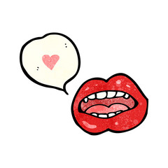 sexy red lips with speech bubble