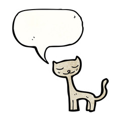 cartoon cat with speech bubble