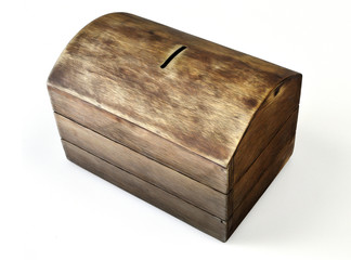 treasure chest money box with a coin slot