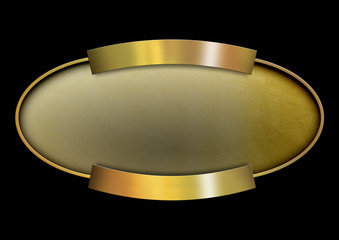 Golden oval banner - 86922352