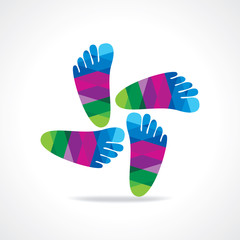 colorful human foot vector illustration 