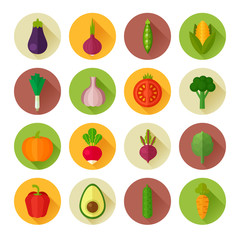 Organic flat vegetable icons © Yuzach