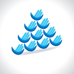 Naklejka premium creative teamwork concept vector illustration 