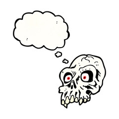 Obraz na płótnie Canvas spooky skull cartoon