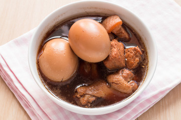 Eggs with chicken drumstick