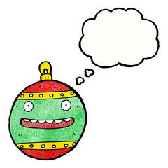 christmas bauble cartoon character