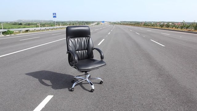 Modern Chair on the Road