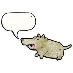 cartoon dog with speech bubble