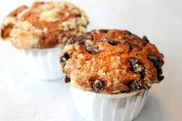  Chocolate chip muffin unhealthy food  closeup