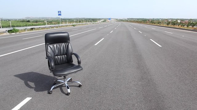 Modern Chair on the Road
