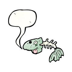old fish bones cartoon