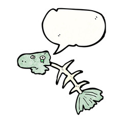 old fish bones cartoon