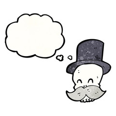 funny cartoon skull with mustache