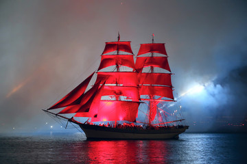 Celebration Scarlet Sails show during the White Nights Festival