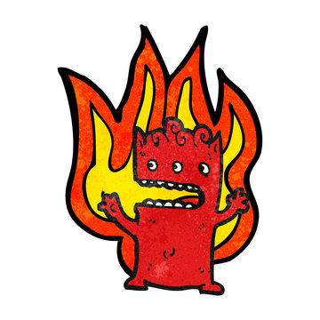 flaming little devil cartoon
