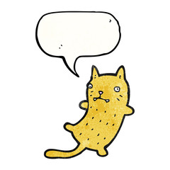 cartoon cat with speech bubble