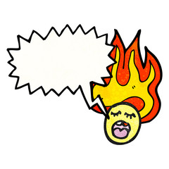cartoon flaming emoticon face