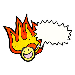 cartoon flaming emoticon face