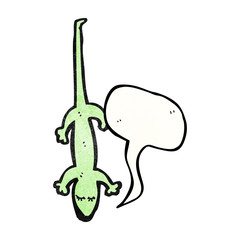 cartoon lizard with speech bubble