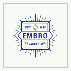 Line Art Logotype Template in Vintage Colors