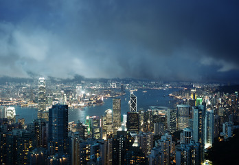 Obraz premium Hong Kong island from Victoria's Peak