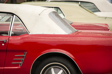 Fototapeta premium Detail of classic retro vintage cars closeup