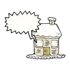 snowy cottage cartoon
